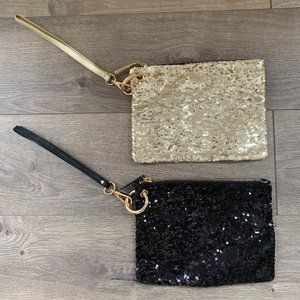 Calvin Klein Sequin Wristlets 2 Pack, Black and Gold